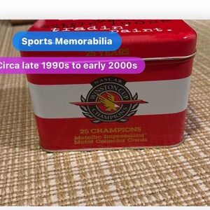NASCAR Red and White Metal Collector Tin